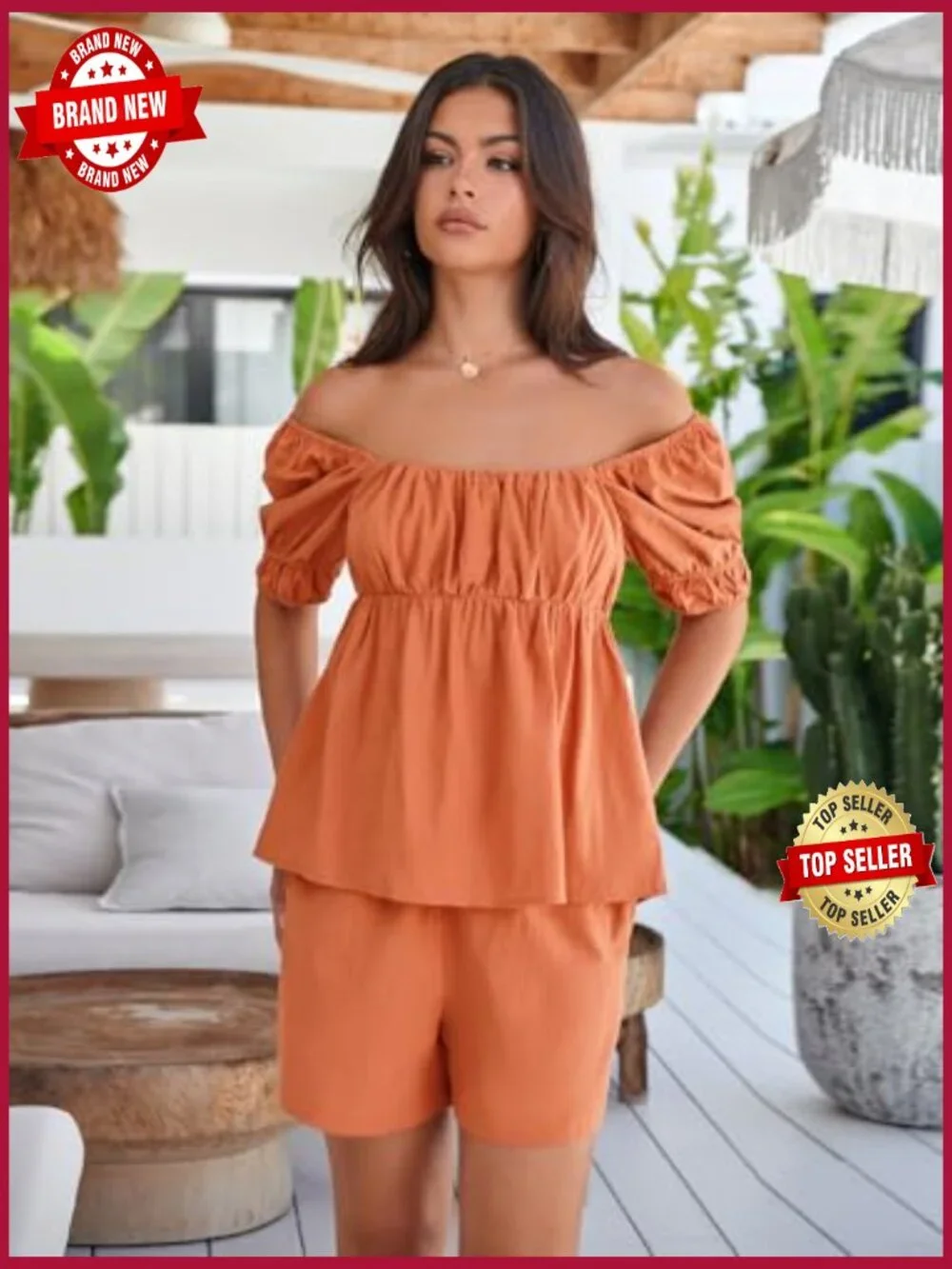 2 Piece Summer Babydoll Top and Shorts Matching Set